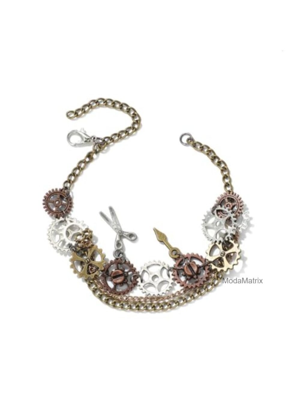 Steampunk Gear Charm Bracelet Adjustable Lobster Clasp Link Chain